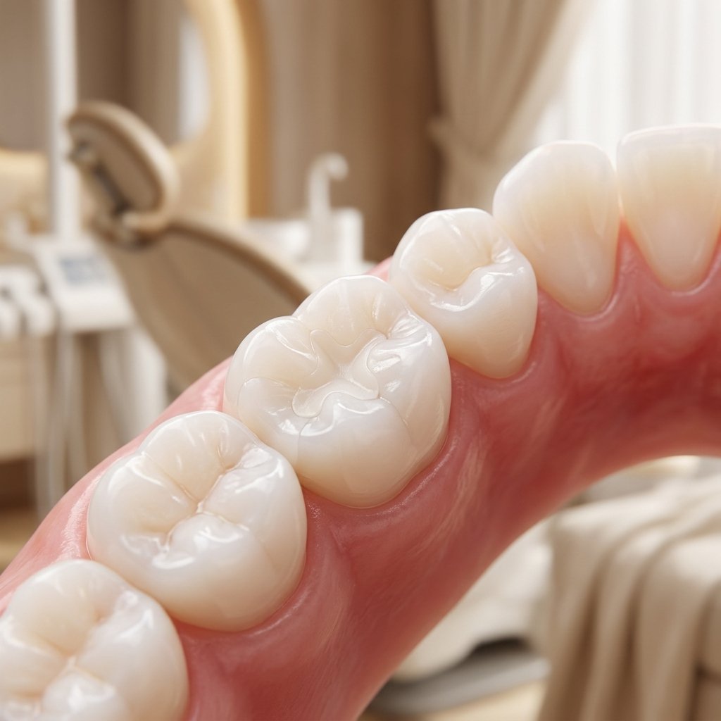 Invisible tooth fillings made of premium composite resins matching enamel.